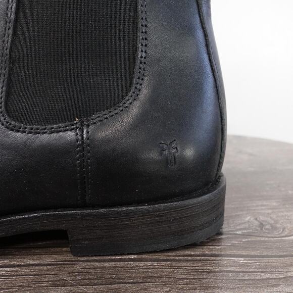 Frye Boots Mens Size 9 D Black Leather Chelsea Ankle Pull On Casual Dress Shoes - Picture 3 of 10